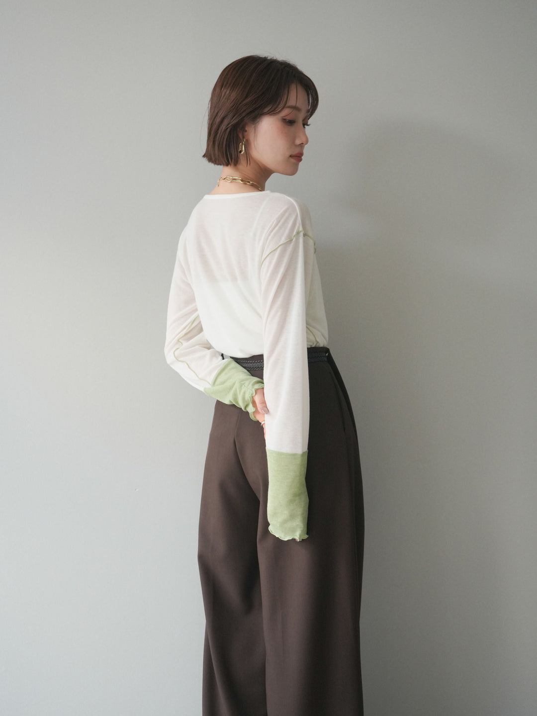 [SET]配色メロウトップス+配色メロウトップス(2set)