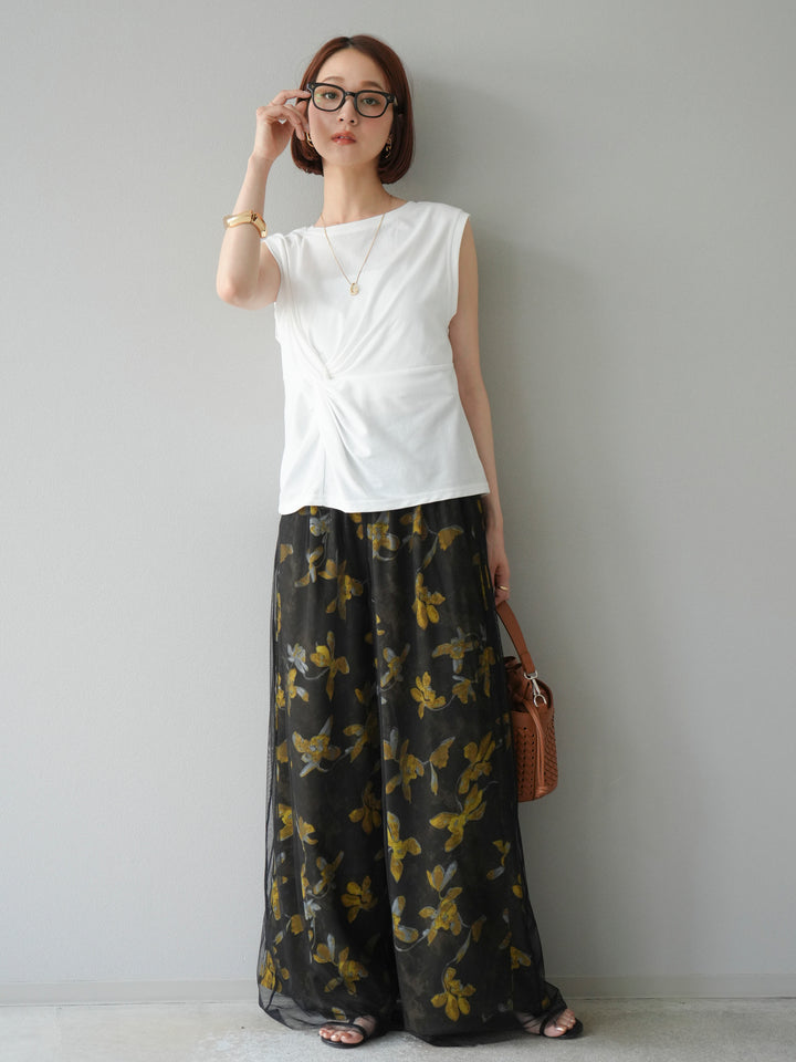 [予約]フロントツイストノースリーカットソー/オフ