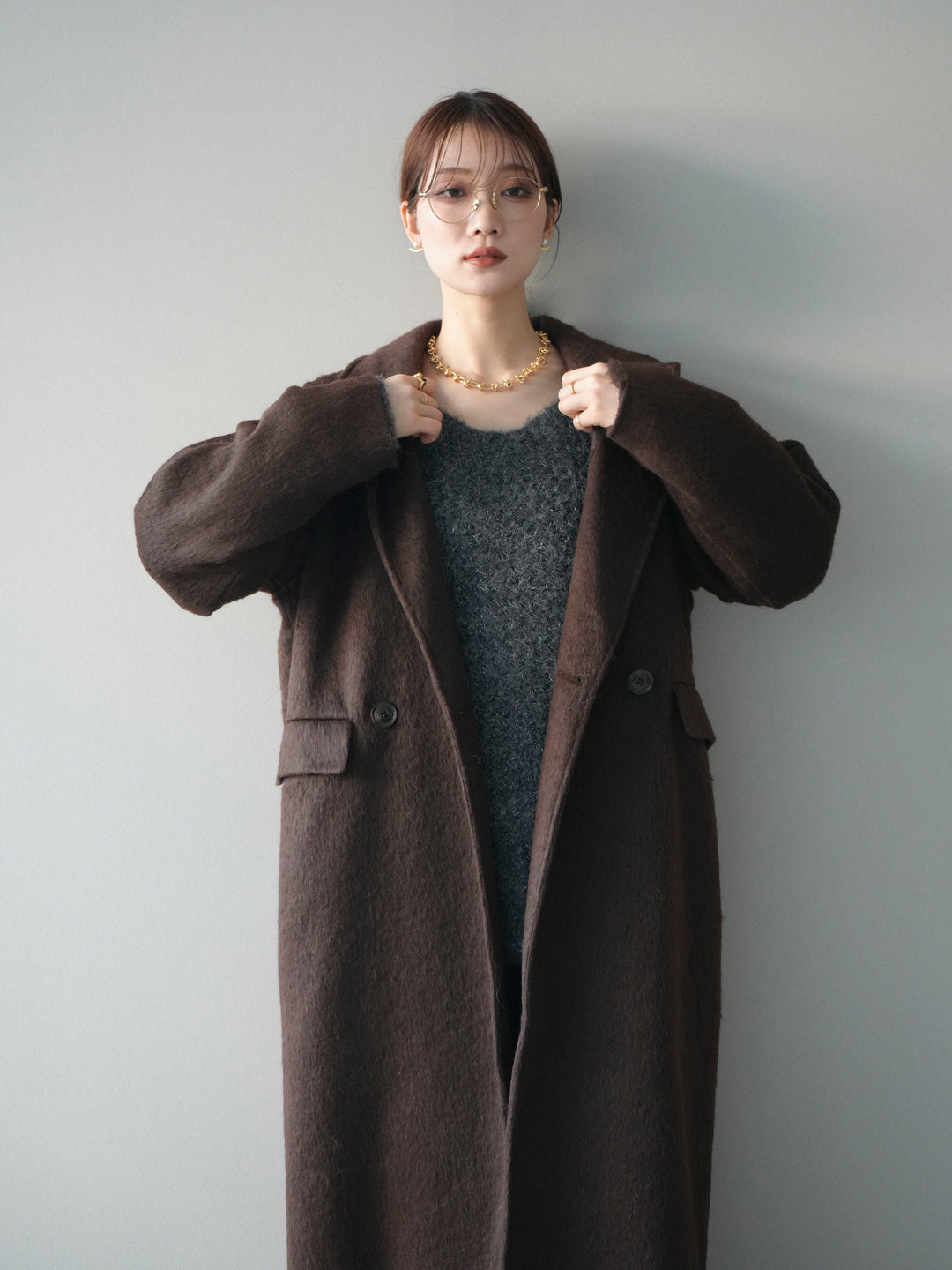 [予約]ソフトシャギーチェスターコート/brown