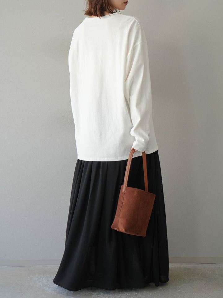 [予約]シフォンフレアスカート/ブラック