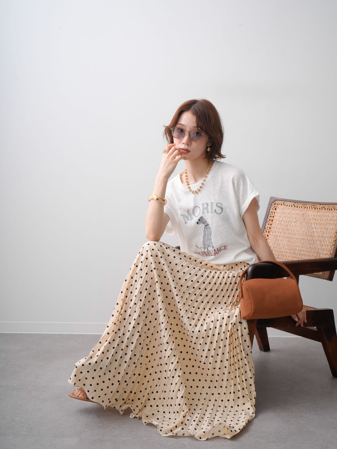 [SET]ドッグエンブロイダリーTEE+選べるアクセセット(2set)