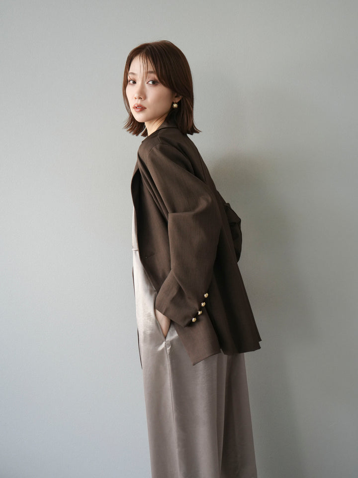 [予約]サテンビスチェオールインワン/グレージュ