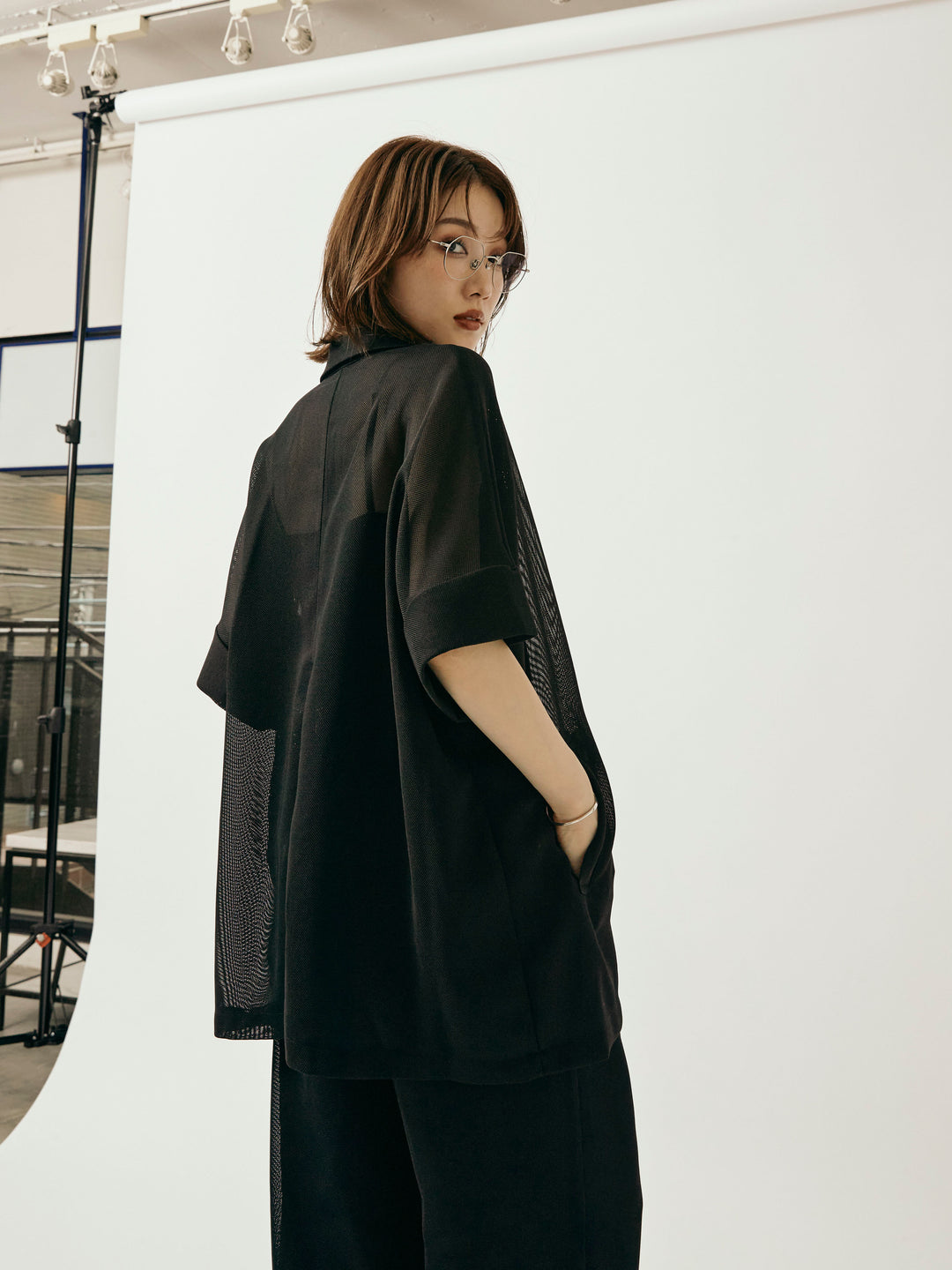 【Allure】[SET]メッシュハーフテーラードジャケット+メッシュハーフテーラードジャケット(2set)