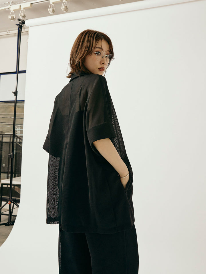 【Allure】[SET]メッシュハーフテーラードジャケット+メッシュハーフテーラードジャケット(2set)