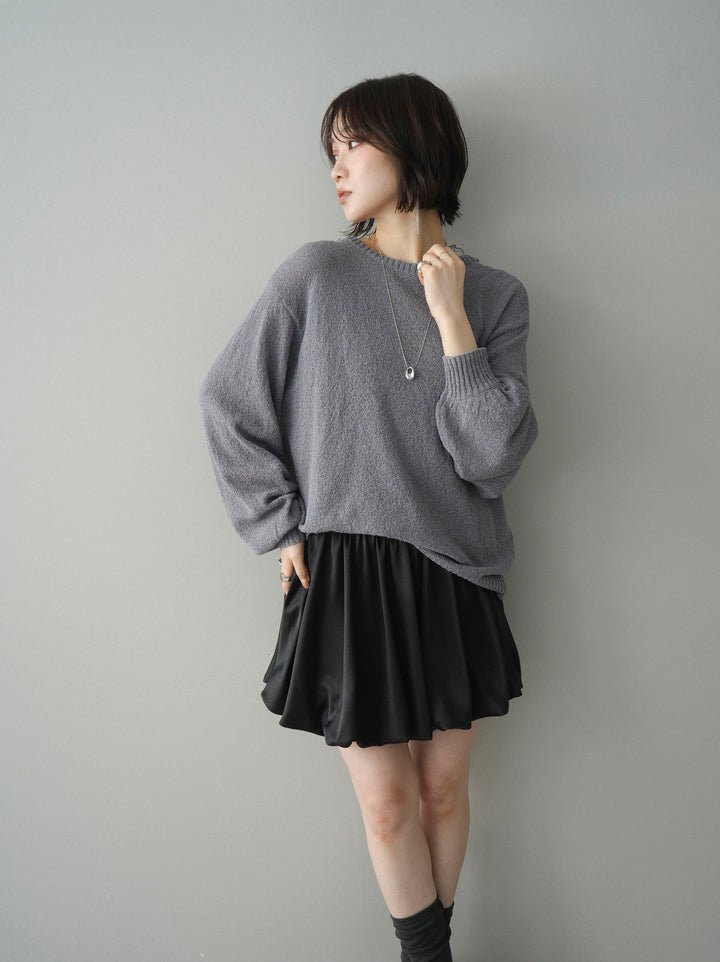 [予約]バックシアーフラワーレースニットプルオーバー/gray