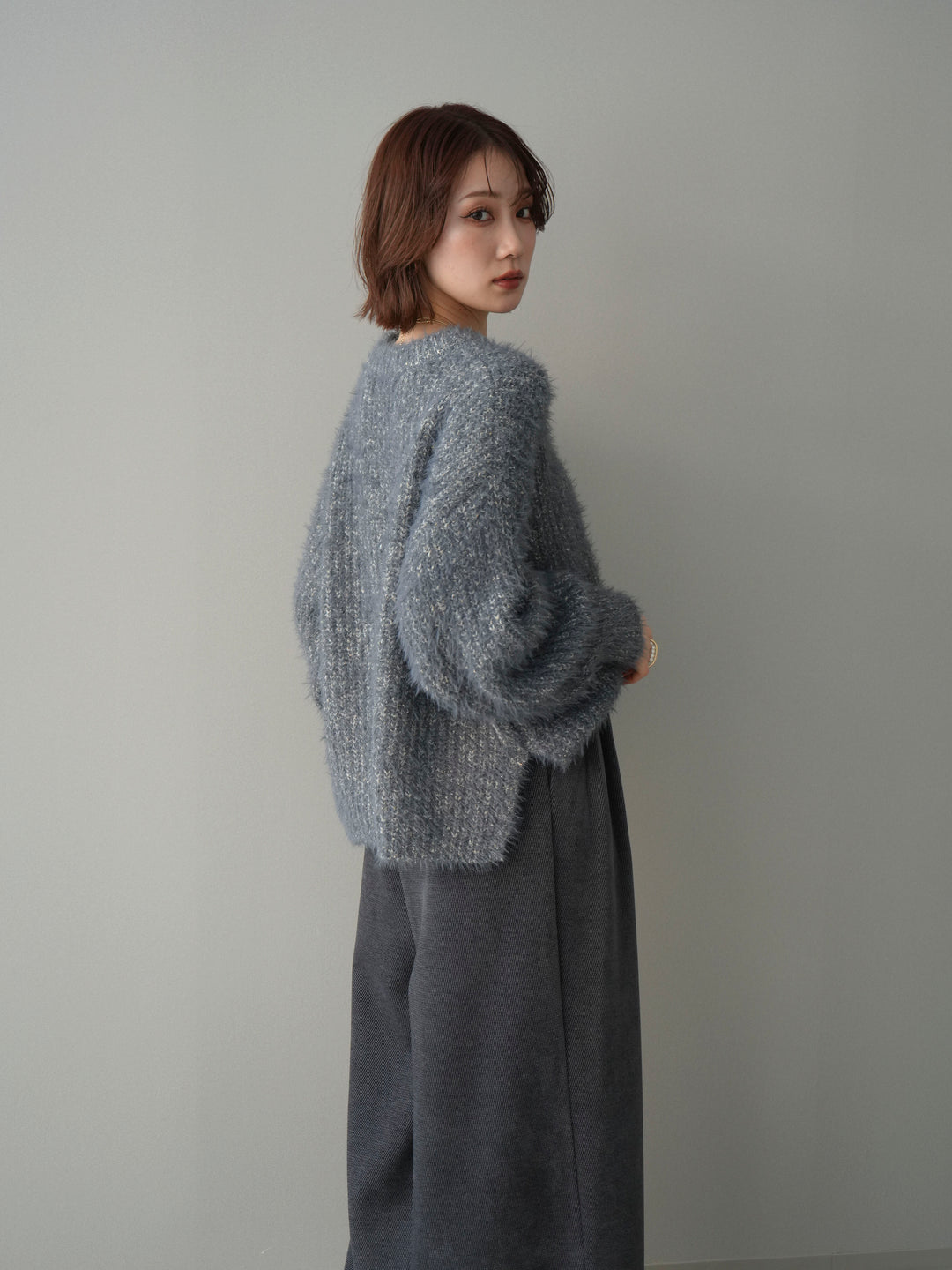 [SET]ボリュームスリーブシャギー MIXニットプルオーバー+ボリュームスリーブシャギー MIXニットプルオーバー(2set)