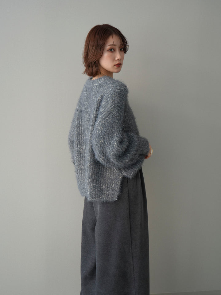 [SET]ボリュームスリーブシャギー MIXニットプルオーバー+ボリュームスリーブシャギー MIXニットプルオーバー(2set)