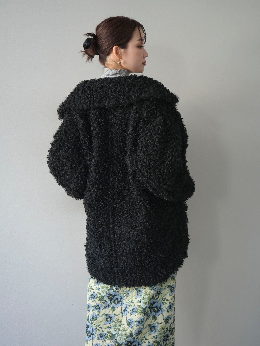 [予約]プードルファーダブルミドルコート/black