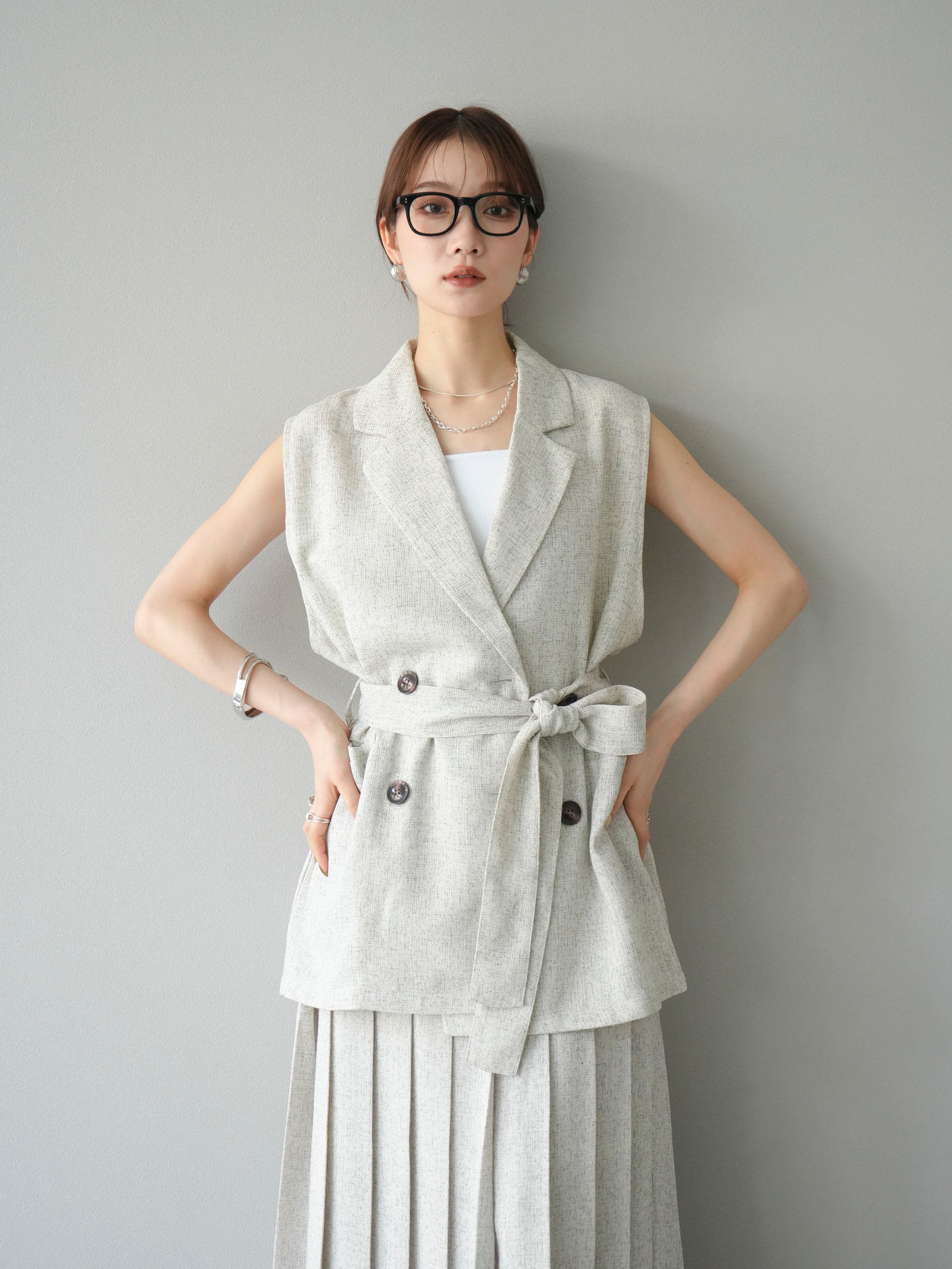 予約]ミックスツイードジレ/アイボリー – Lumier