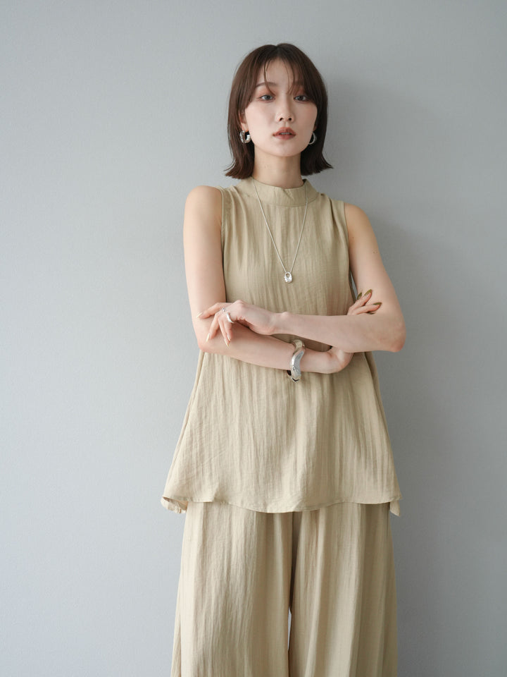 [SET]ホルターネックバックスリットブラウス＆スーパーワイドパンツSET UP(2set)