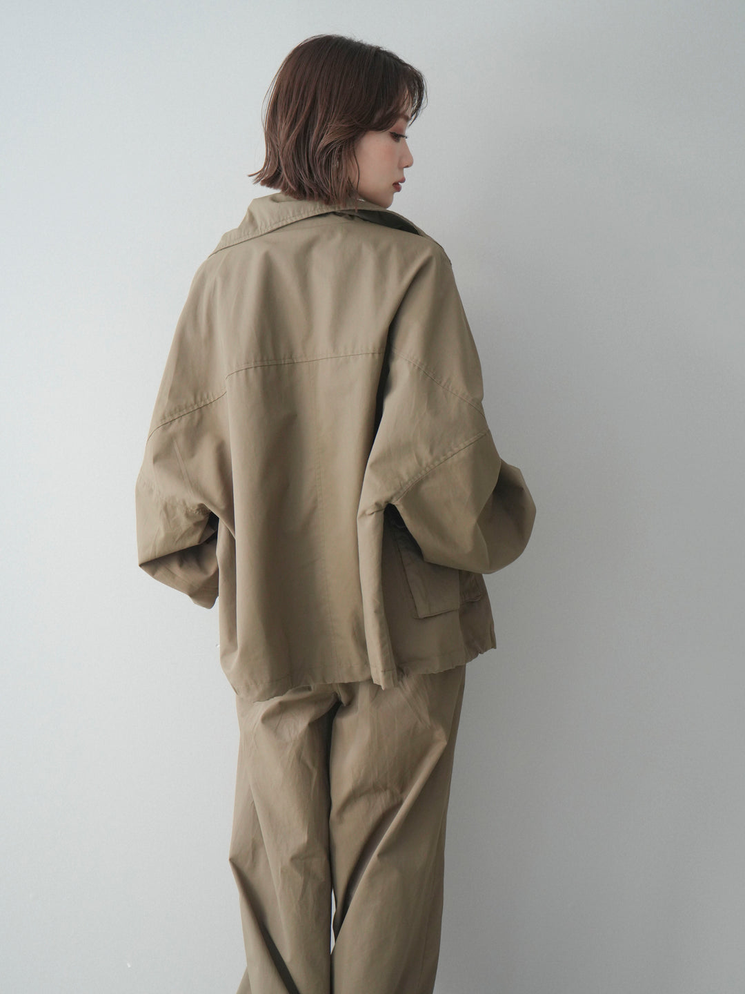 [予約]ビッグポケットコットンナイロンジップブルゾン/brown