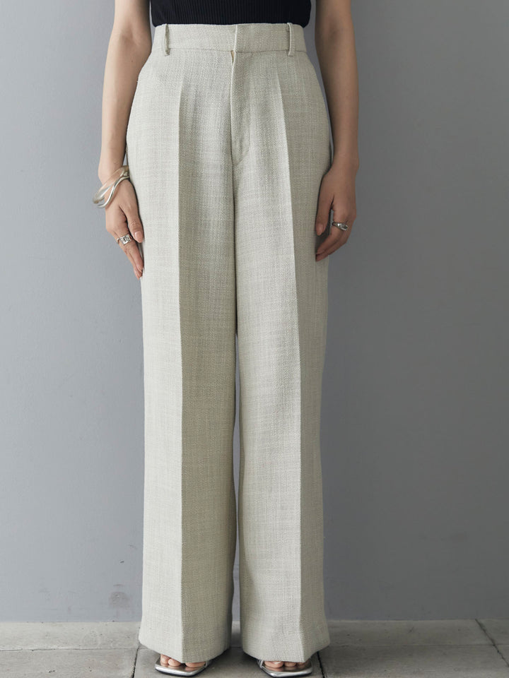 [Pre-order] Linen-touch wide pants/beige