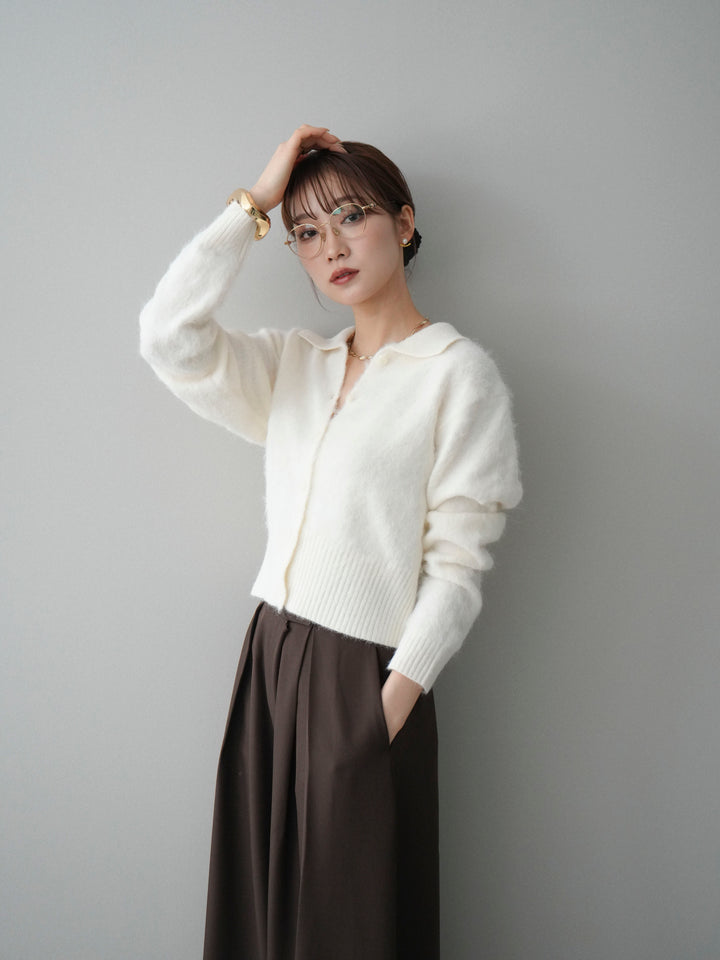 [SET]モヘア衿付きボタンプルオーバー+選べるアクセセット(2set)