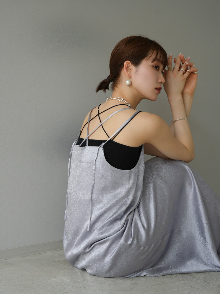 [Pre-order] Washer Satin Camisole Dress/Silver