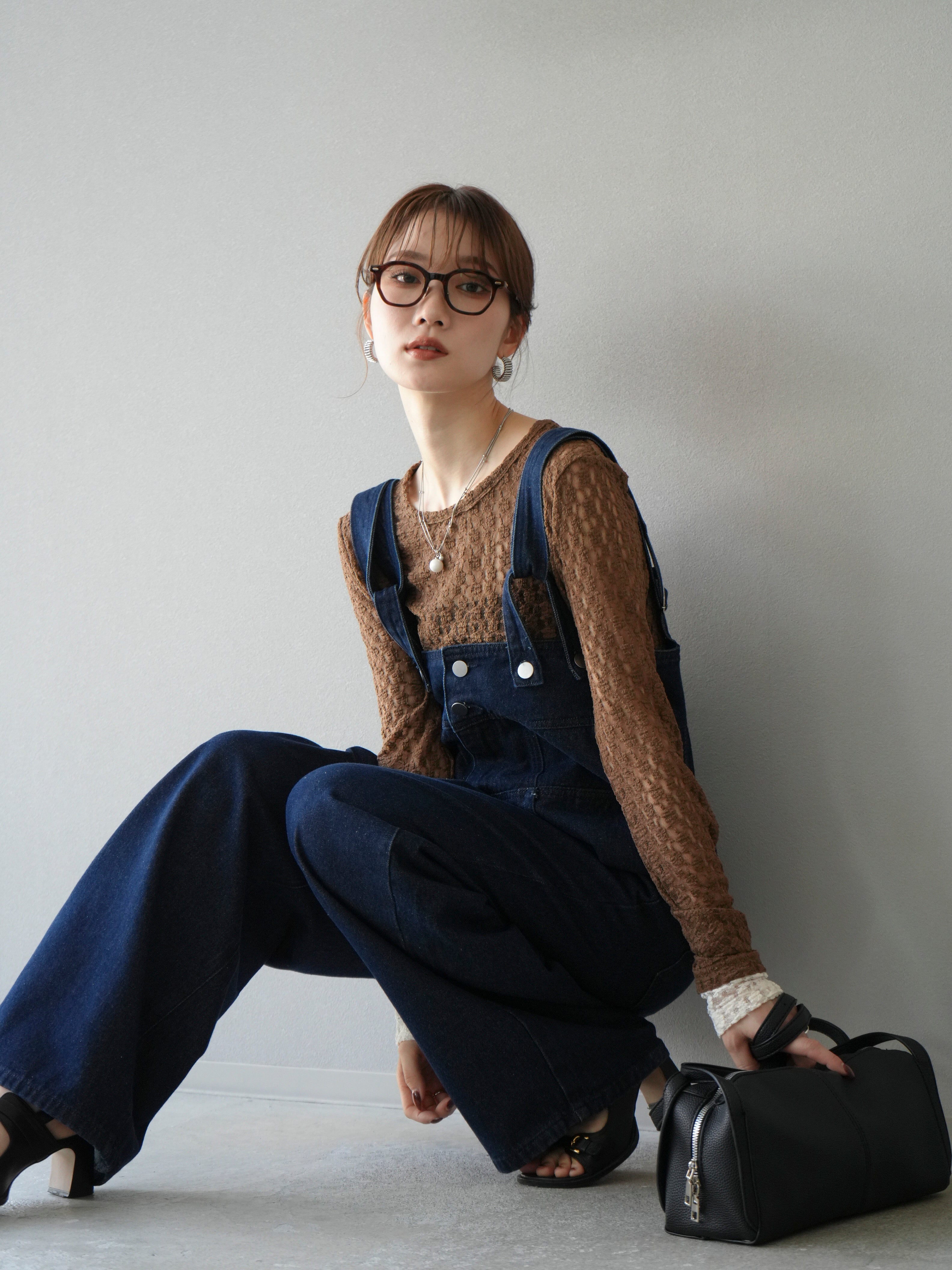 Eimee Law ネイビー サロペット Eimee Law（エイミーロウ） サロペット オーバーオール ペインターロゴ