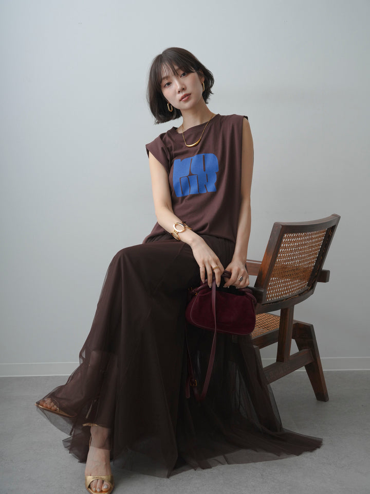 [先行販売！]ショルダータックノースリーブオーバーTEE+ショルダータックノースリーブオーバーTEE(2set)