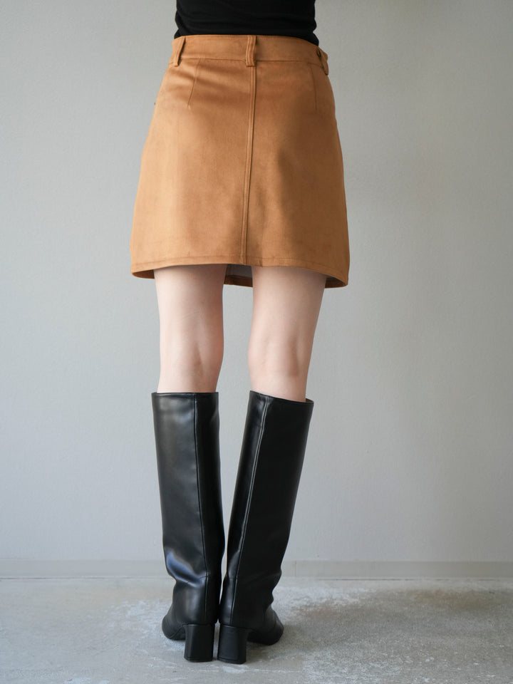 [予約]スエードペチパンツ付ミニスカート/ベージュ