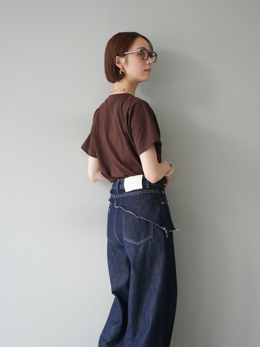 [SET]ビスチェデザインTシャツ+ヒップデザインデニムパンツ(2set)