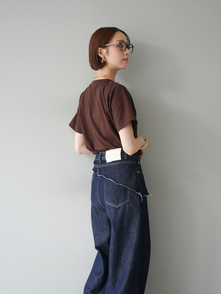 [SET]ビスチェデザインTシャツ+ヒップデザインデニムパンツ(2set)