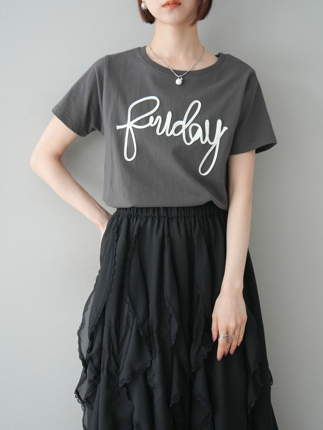 [予約]コードロゴTシャツ/チャコール