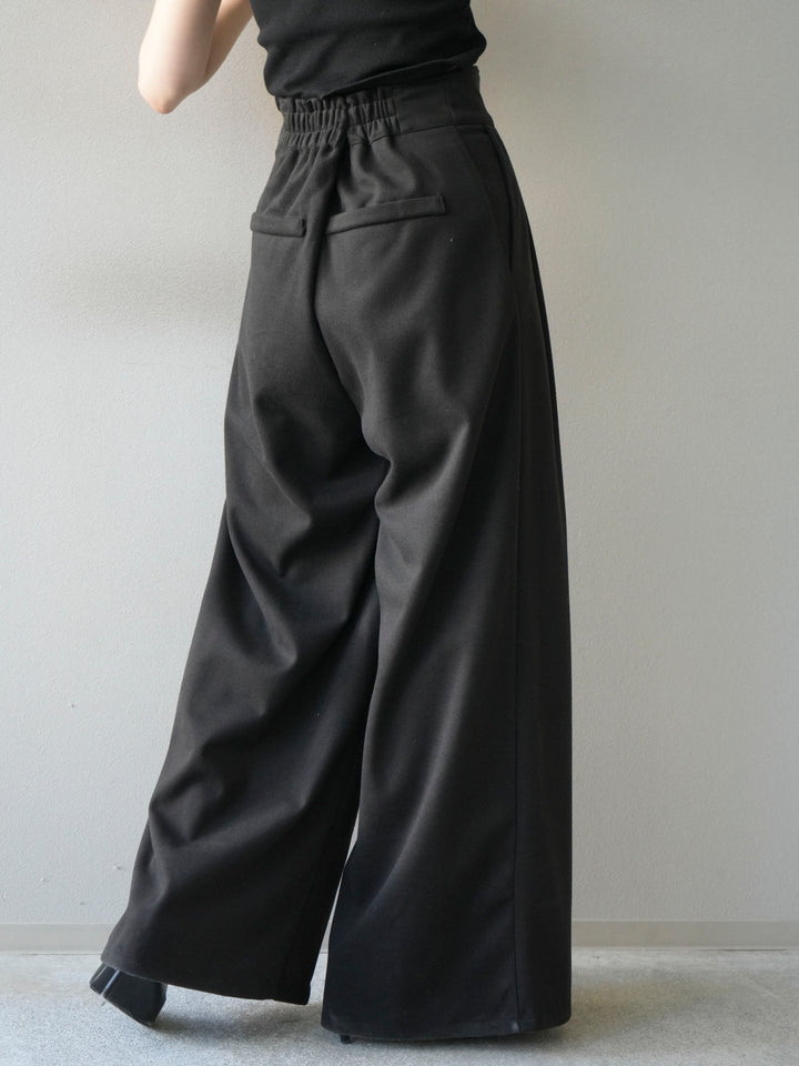 [予約]ウールタッチフロントジップパンツ/black