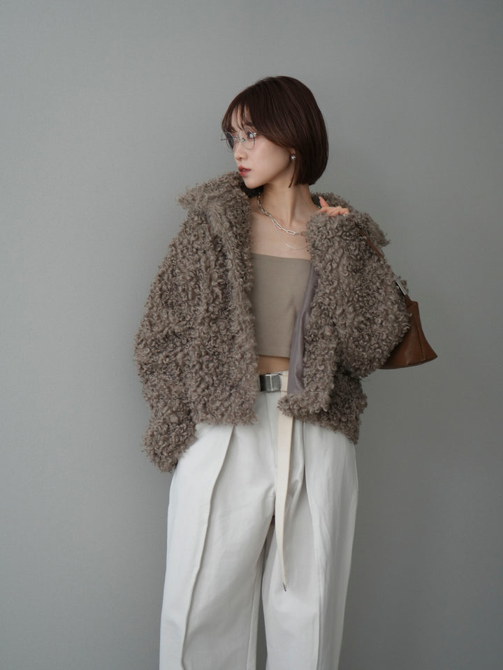 [SET]プードルファーミドルスタンドブルゾン+選べるアクセセット(2set)