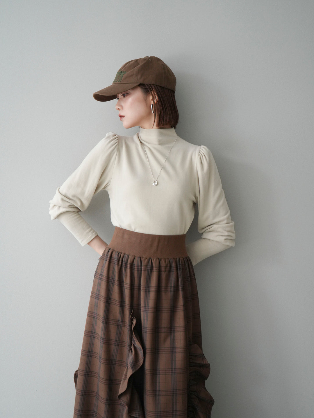 [SET]プチネックパワーショルダー起毛トップス+プチネックパワーショルダー起毛トップス(2set)