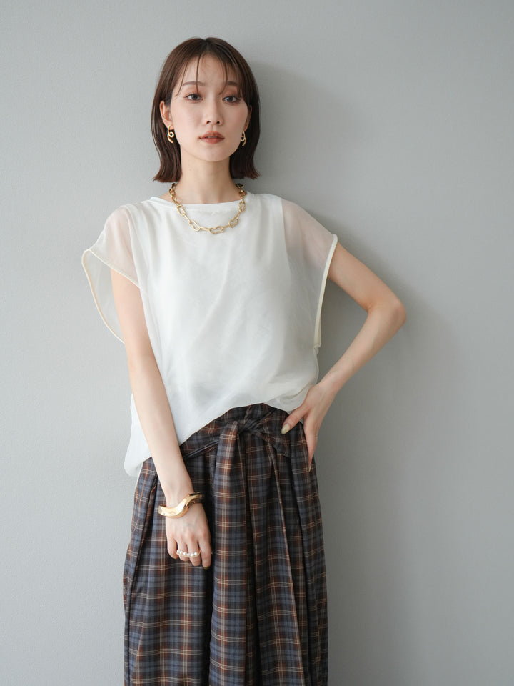 [予約]シアーレイヤードトップス/アイボリー