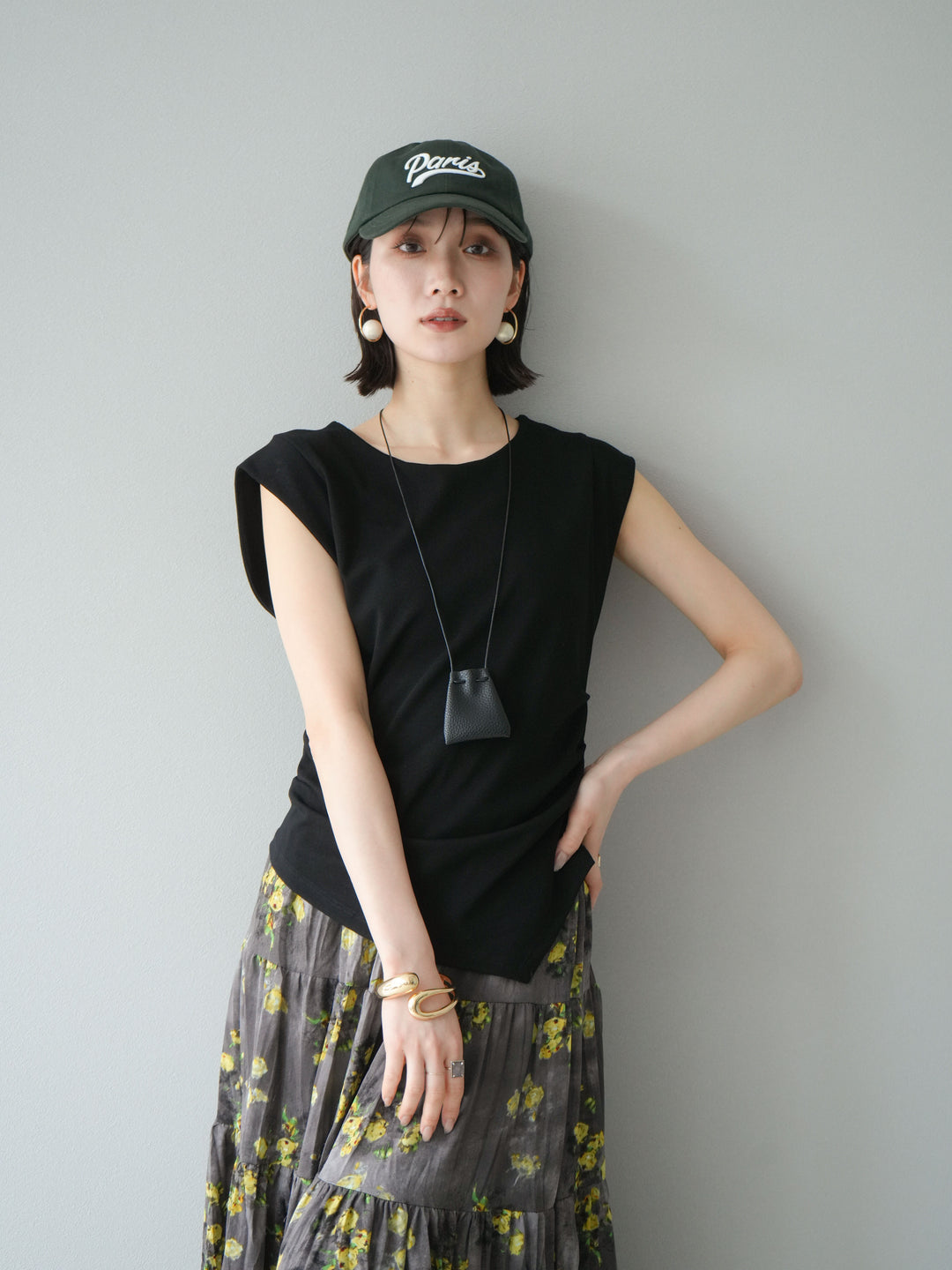 【預購】巴黎標誌刺繡棒球帽/綠色