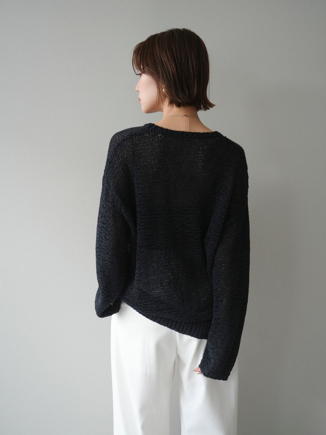 [予約]ローゲージルーズニット/black