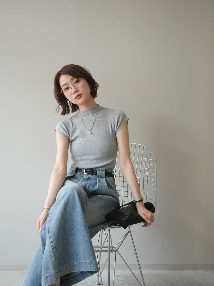 [SET]ビジューシアーフレンチニット+選べるアクセセット(2set)