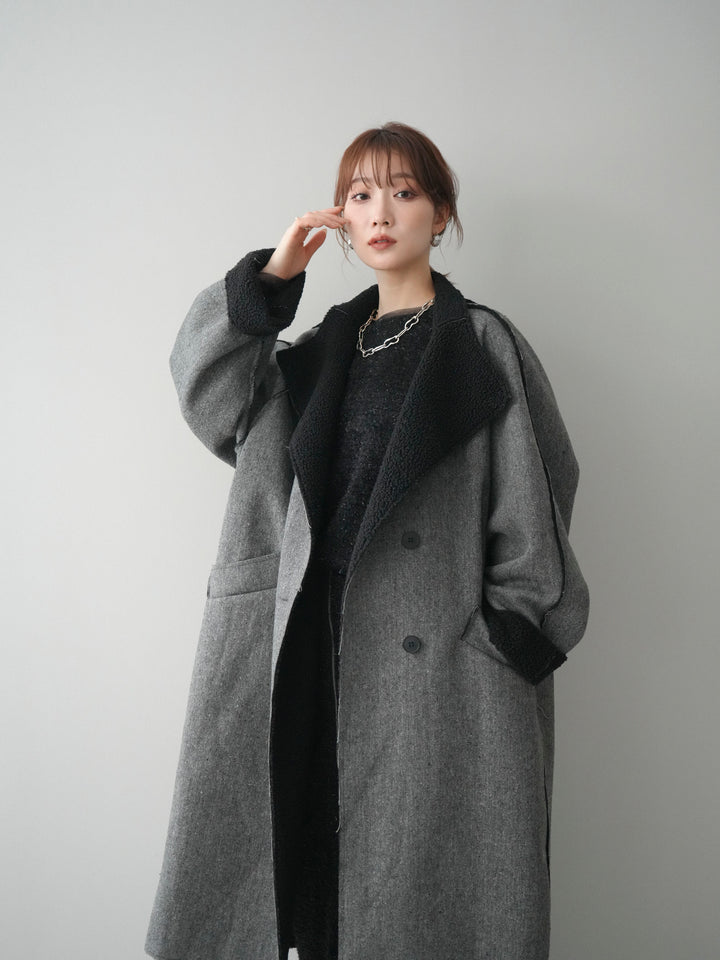 [予約]アウトシーム裏ボアコート/gray