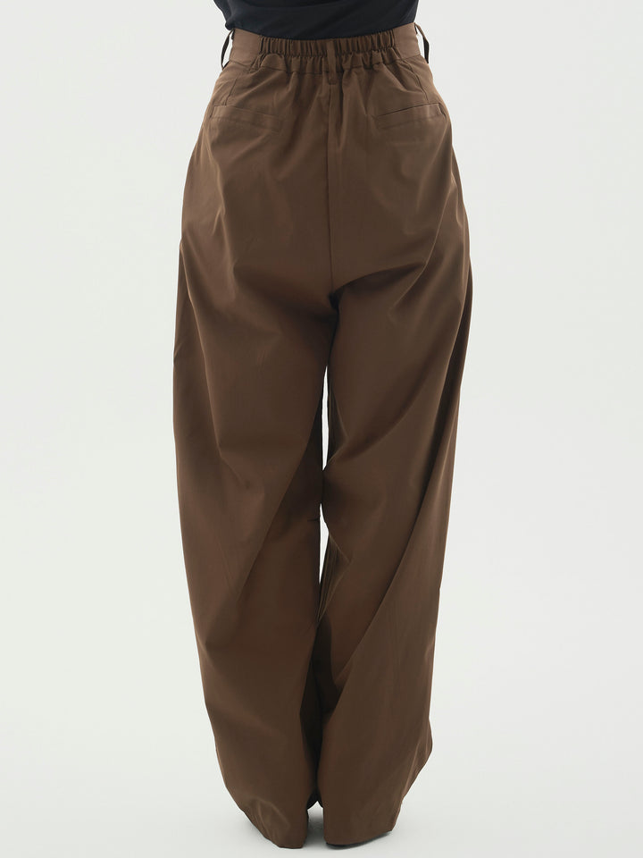 [予約]タフタワイドカーブパンツ/ブラウン