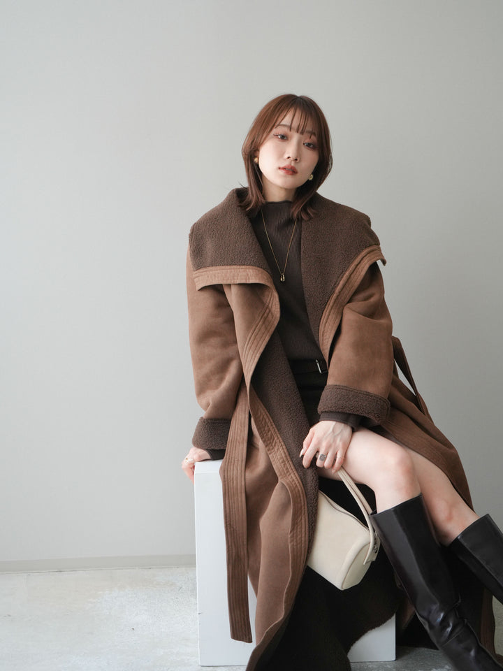 [予約]BIGカラームートンコート/brown