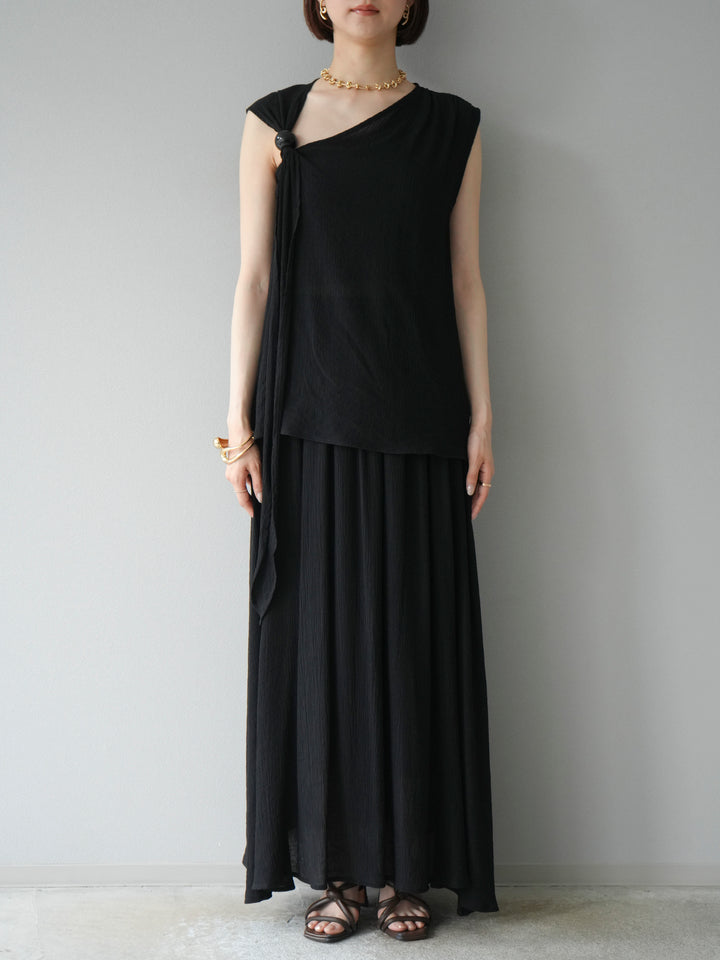 [SET]ビーズモチーフ楊柳ブラウス＆フレアスカートSET UP(2set)