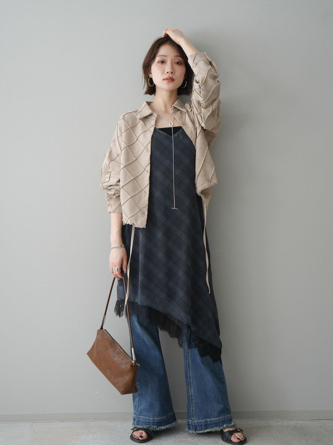 [予約]フリンジデザインセミフレアデニム/blue