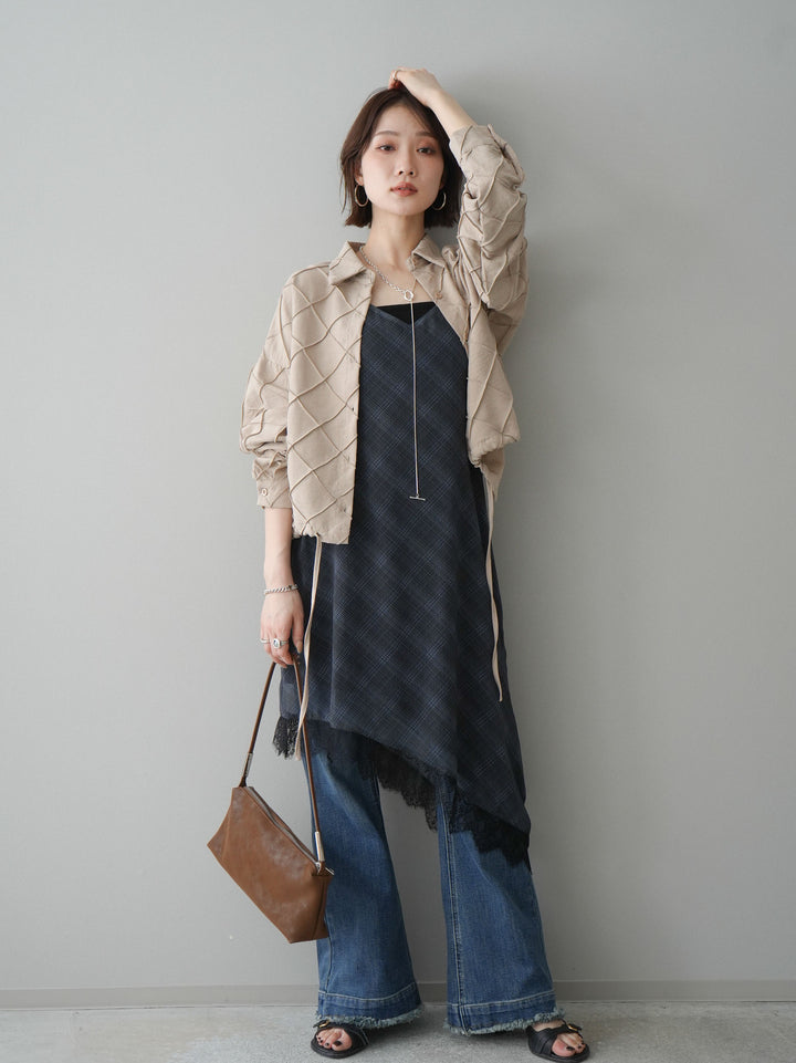 [予約]フリンジデザインセミフレアデニム/blue