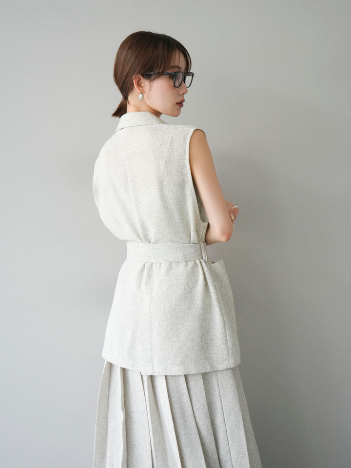 [予約]ミックスツイードジレ/アイボリー