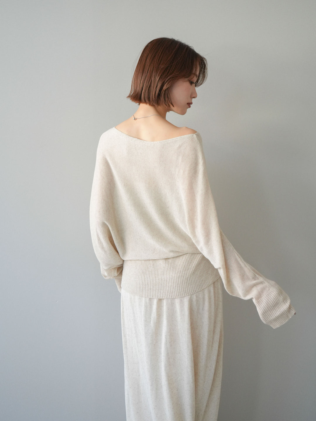 [SET]ベルト付ドルマンニットトップス＆ニットスカートSET UP(2SET)