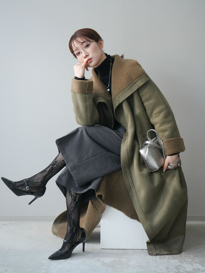 [予約]BIGカラームートンコート/khaki