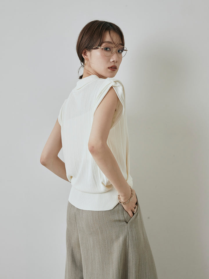 [予約]ランダムリブポロニットベスト/オフ