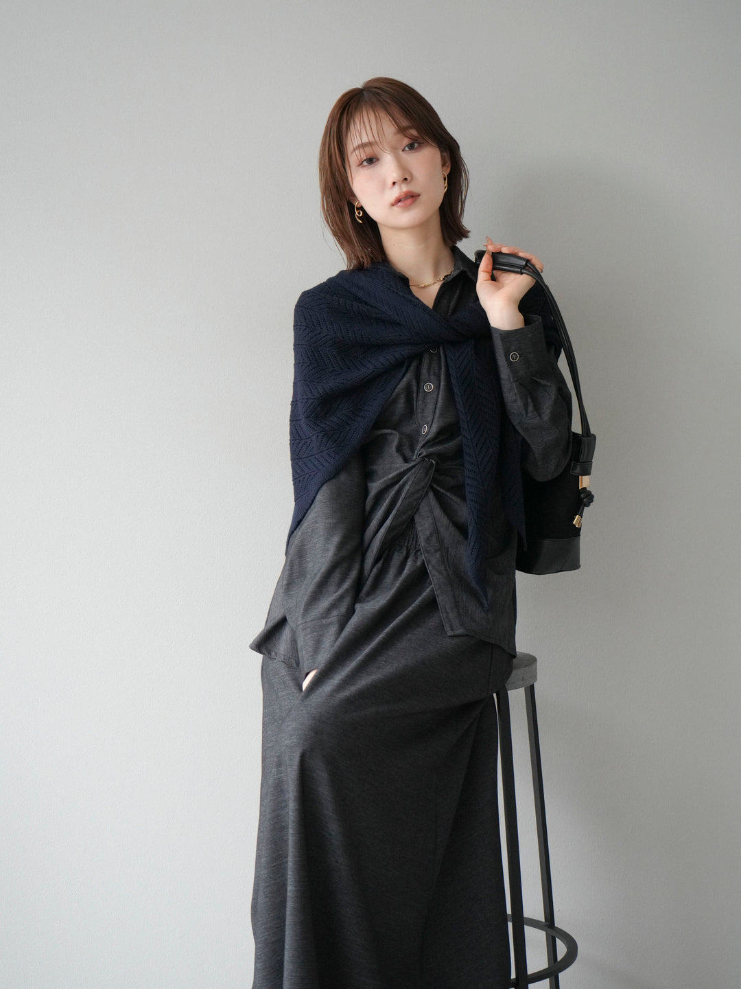 [SET]ツイストデザインシャツ＆スカートSET UP