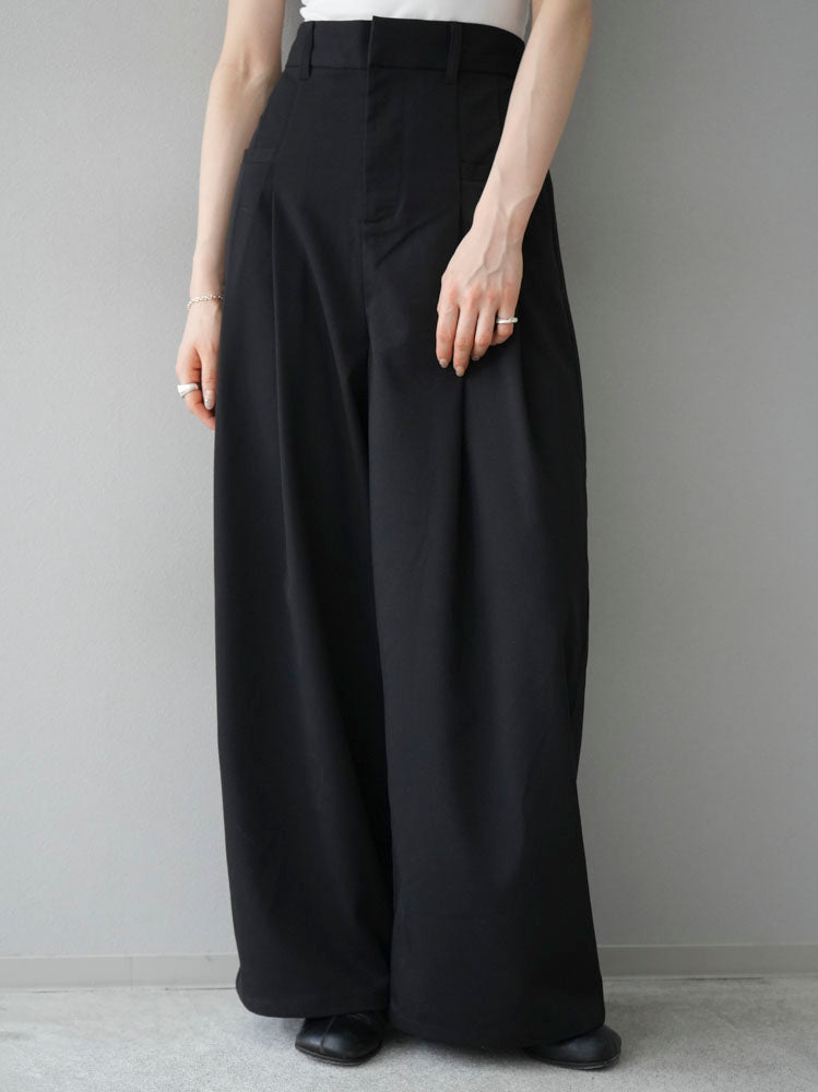 [Pre-order] Ester double tuck wide pants/black