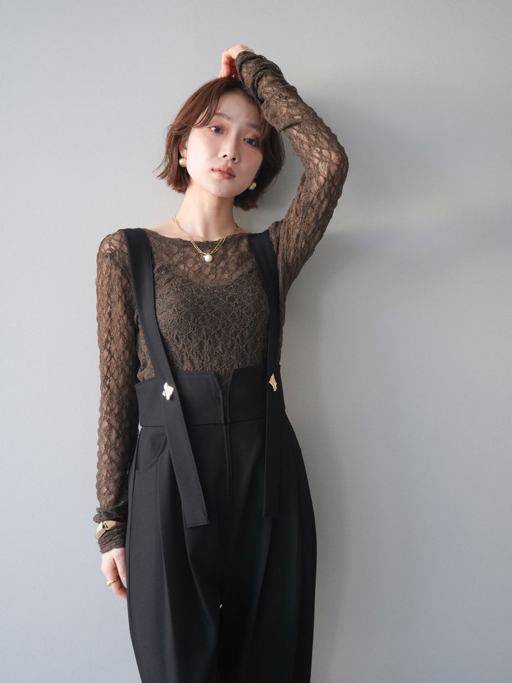 [予約]バックラウンドジャガードレーストップス/brown