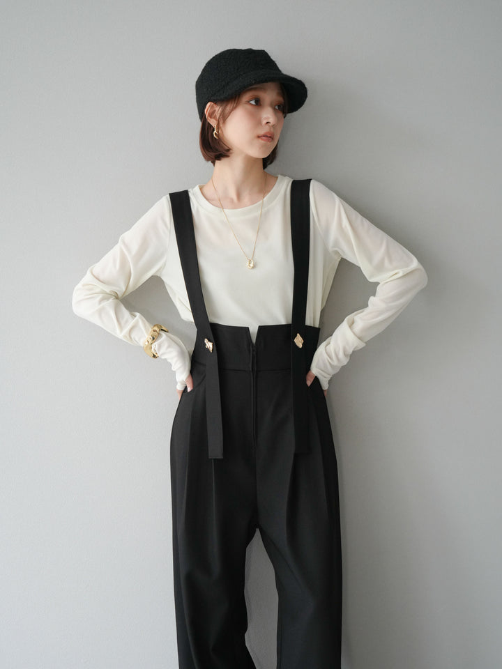 [予約]シアーベロアフィンガーホールトップス/アイボリー