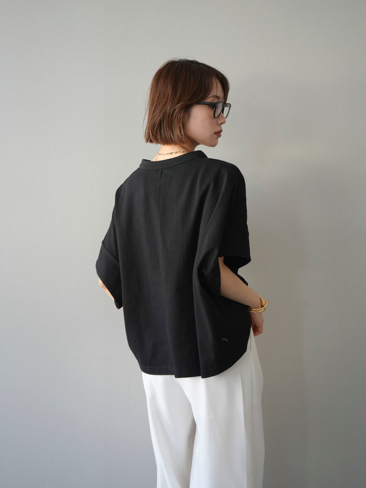 【預購】Skipper 寬袖短袖上衣 / 黑色