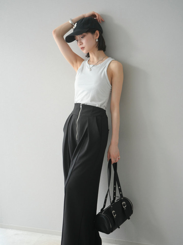 [予約]カップ付きラメアメスリブラトップ/オフ