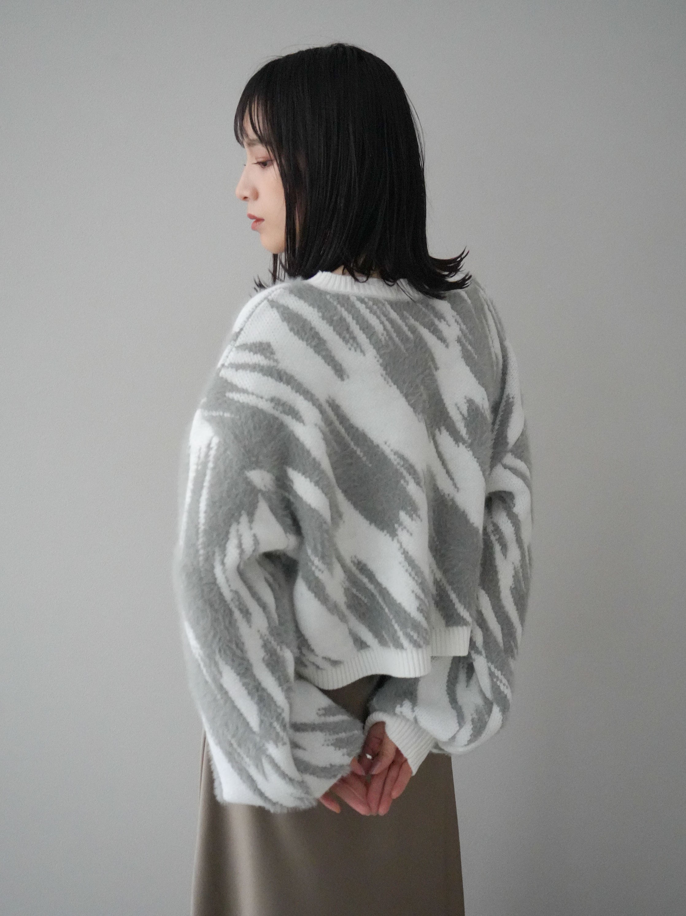 予約]異素材ニュアンスシャギーニットプルオーバー/アイボリー – Lumier