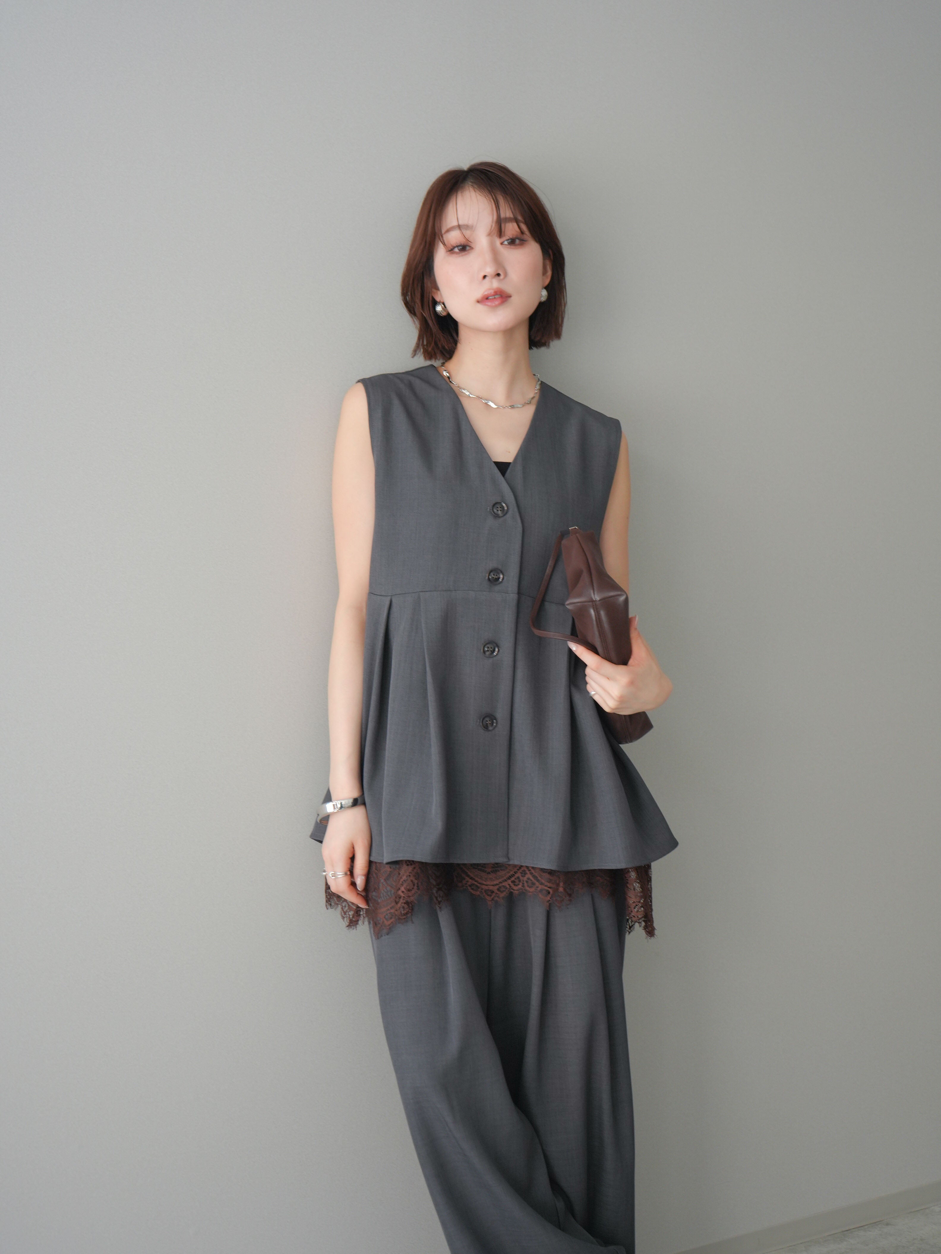 予約]フレアタックテーラードジレ/gray – Lumier