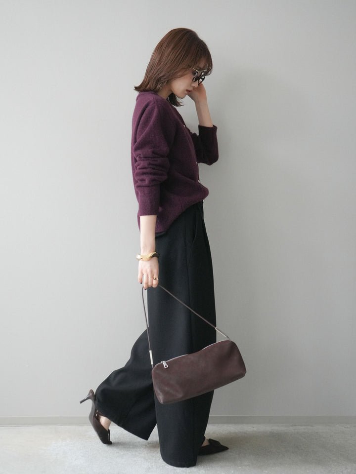 [SET]アニマル柄ベルト付きウールタッチワイドパンツ+アニマル柄ベルト付きウールタッチワイドパンツ(2set)